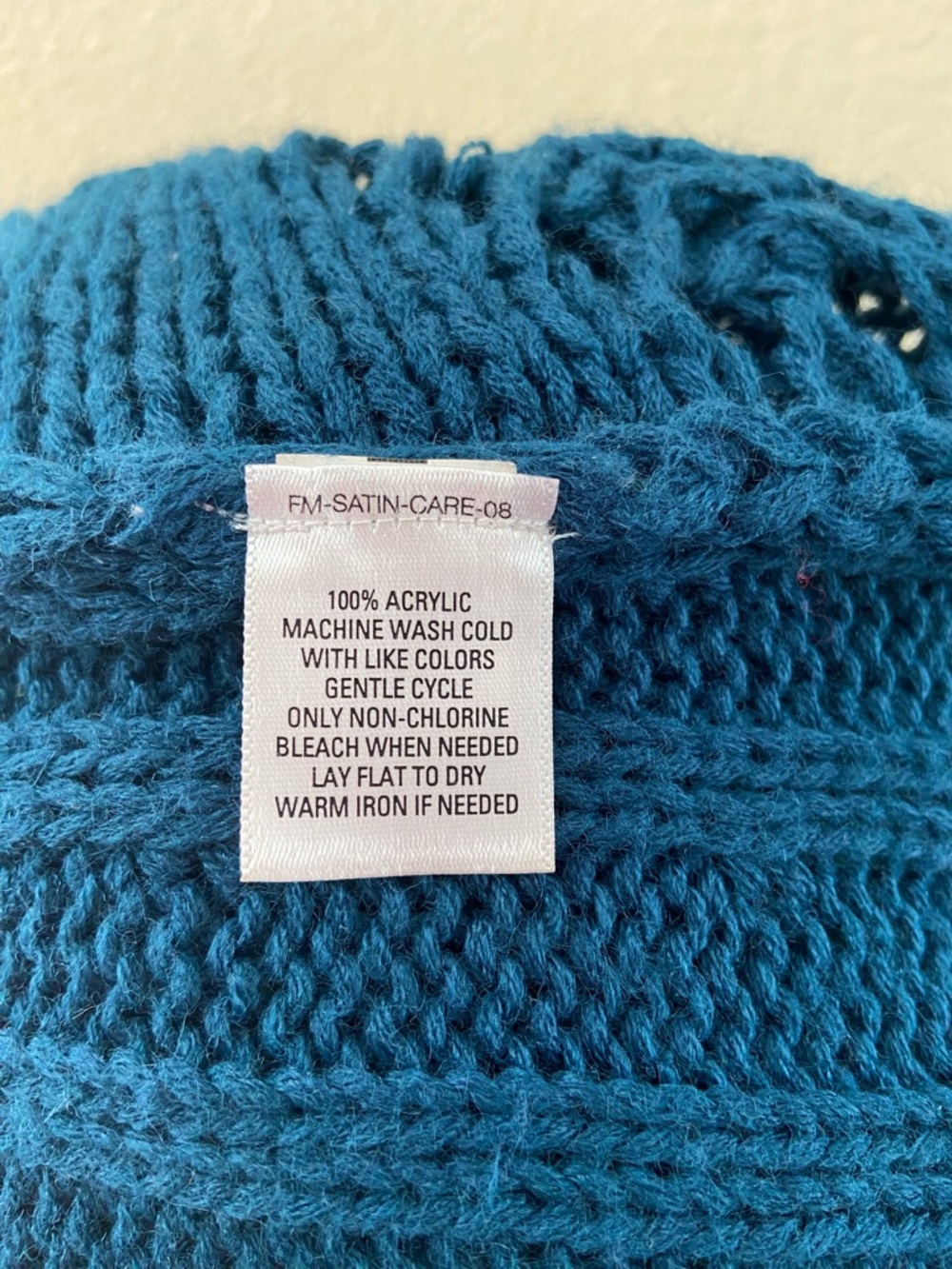 GNW sleeveless cardigan turquoise blue, Open-Front Crochet Knit Vest size:L - Picture 8 of 11